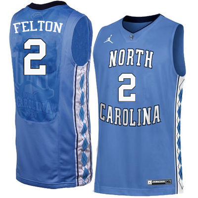 Men North Carolina Tar Heels #2 Raymond Felton College Basketball Jerseys Sale-Blue
